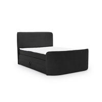 BOXSPRINGBETT Body In Stoff Paros - Schwarz, Holzwerkstoff/Textil (180/200cm) - Fun Möbel