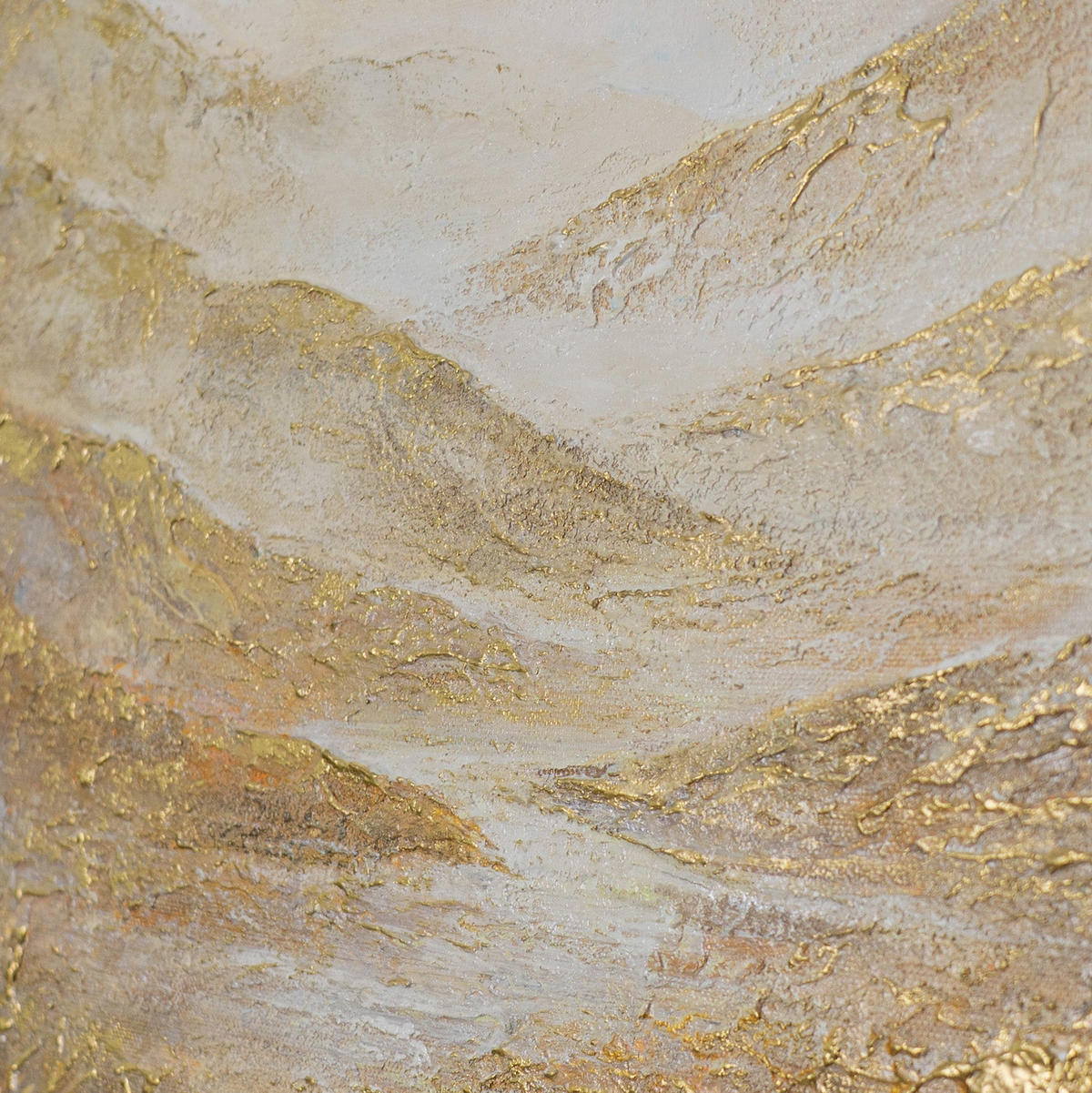 GEMÄLDE Goldenes Tal Schattenfugenrahmen Eichefarben 70x50 cm - Eichefarben, Holz (70/50cm) - YS-art gallery