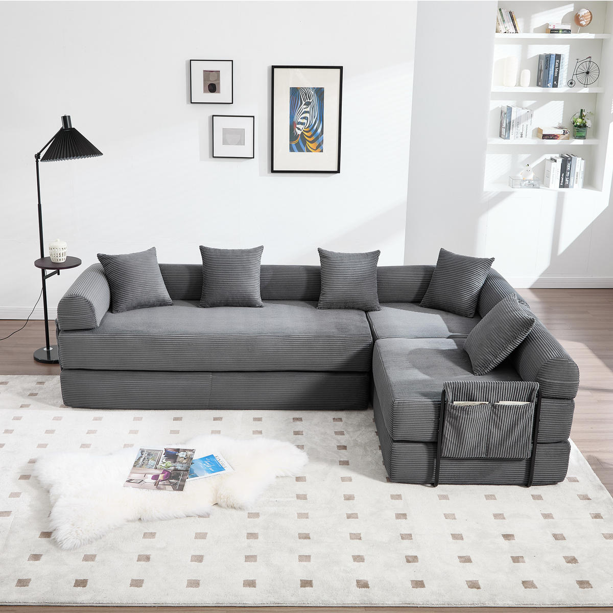 ECKSCHLAFSOFA 270/180/64 cm Dunkelgrau - Dunkelgrau, Textil (180/270cm)
