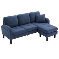 ECKSOFA 166/118/77 cm blau aus Cordstoff mit modularer Chaiselongue - Blau, Kunststoff (118/166cm) - OKWISH