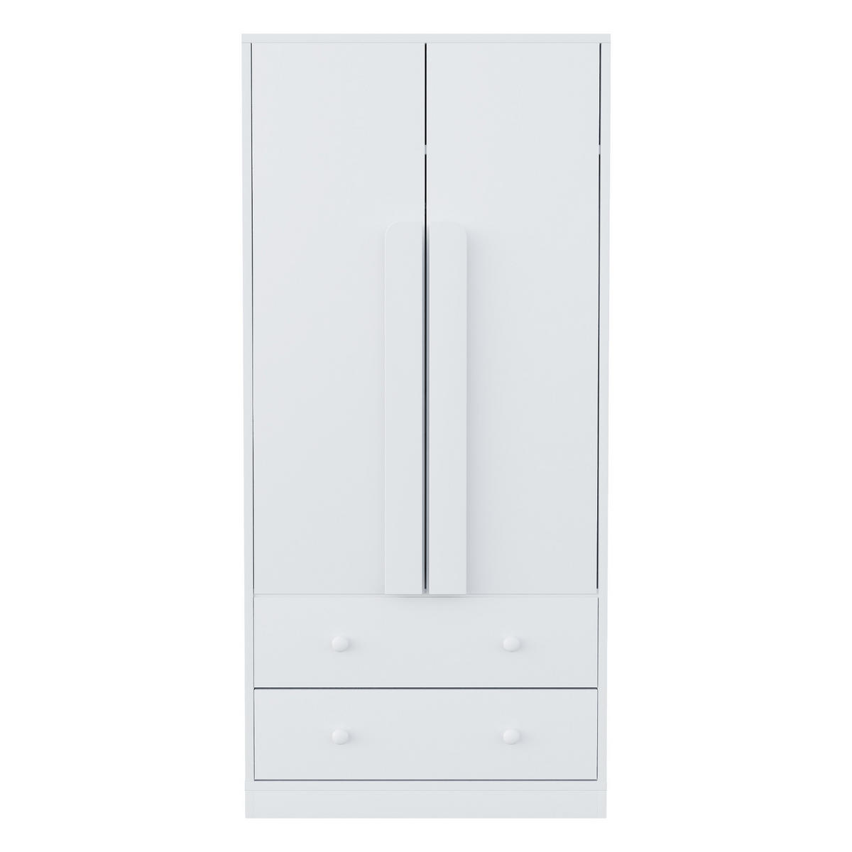 KLEIDERSCHRANK 70x40x170cm 2 Türen Schubladen Weiß - Weiß, Holz (70/170/40cm) - FLIEKS