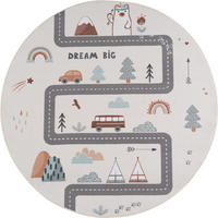 SPIELTEPPICH Waschbar TINO in Creme, mit Straßenkarten-Motiv, Ø 160 cm - Beige, Textil (160/160cm) - KADIMA DESIGN