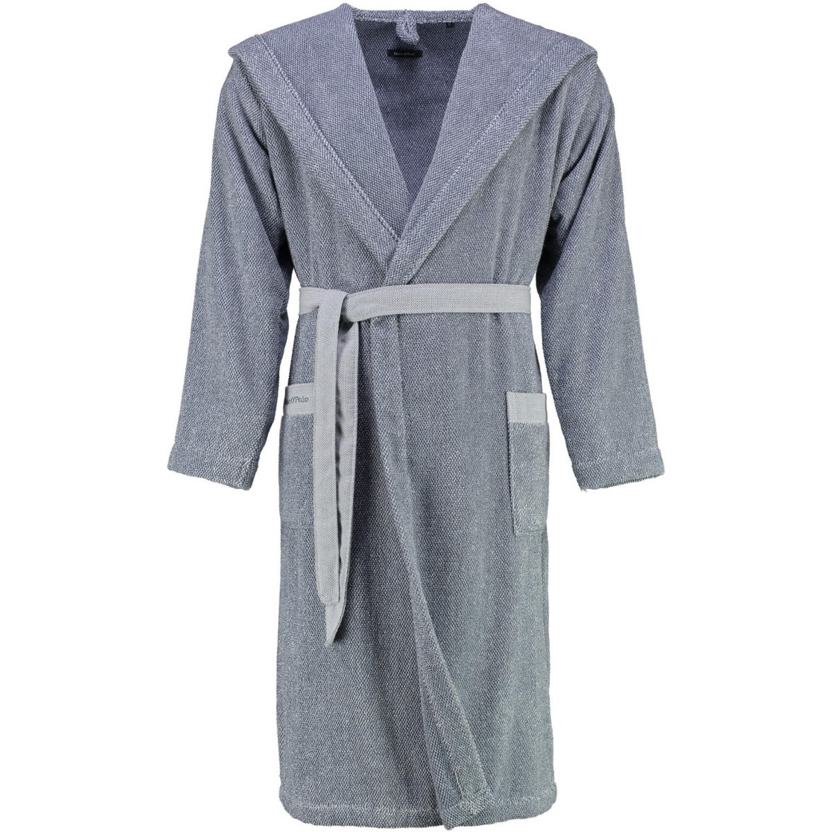 BADEMANTEL UNISEX KAPUZE MELANGE SMOKE BLUE-OFFWHITE - Blau, Textil (Mnull) - Marc O'Polo