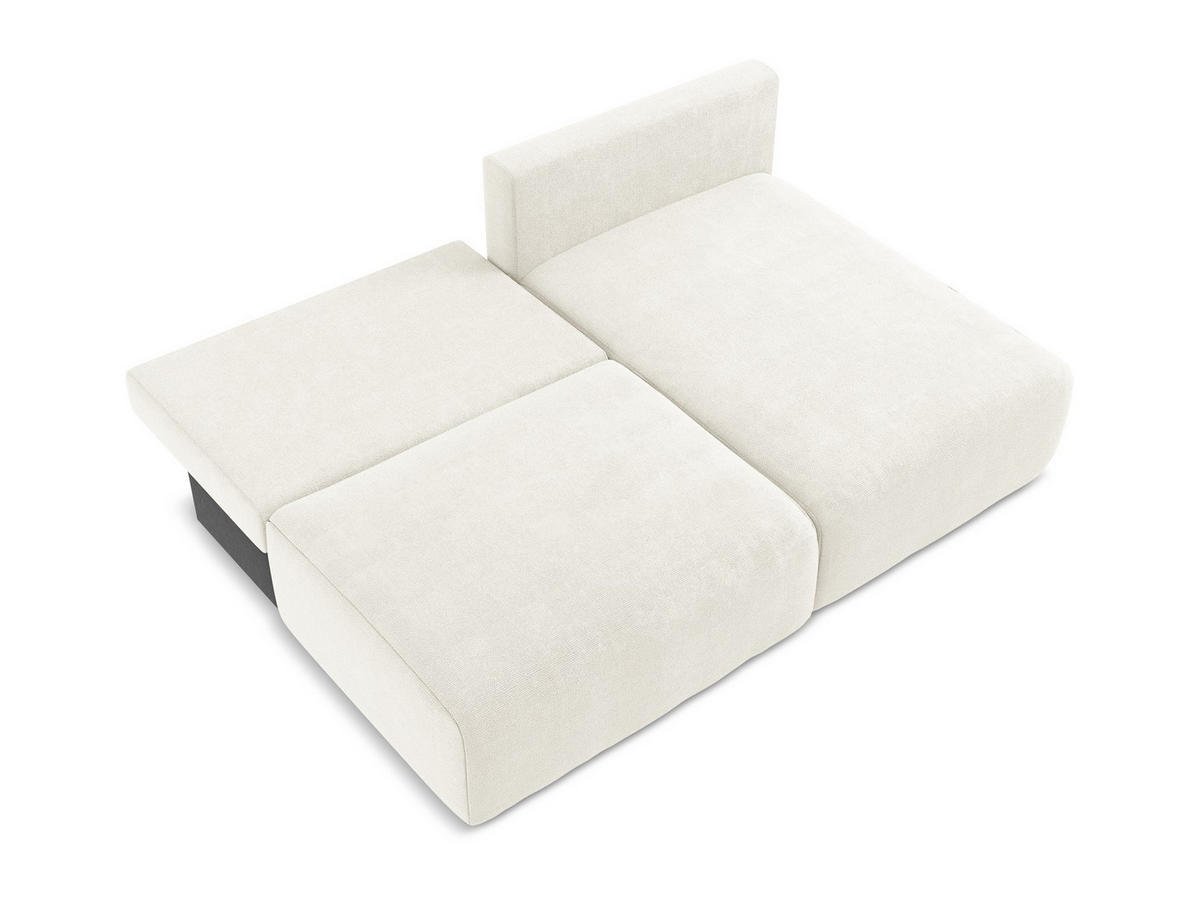 ECKSOFA mit Schlaffunktion rechts Chenille Stoff Weiß - Pink/Schwarz, Kunststoff/Textil (210/149cm) - Makamii