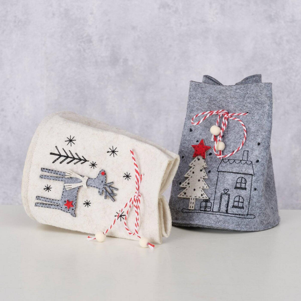 GESCHENKTASCHE Joy H. 14,5 cm - Creme, Textil (12/14.5/12cm) - Boltze Home