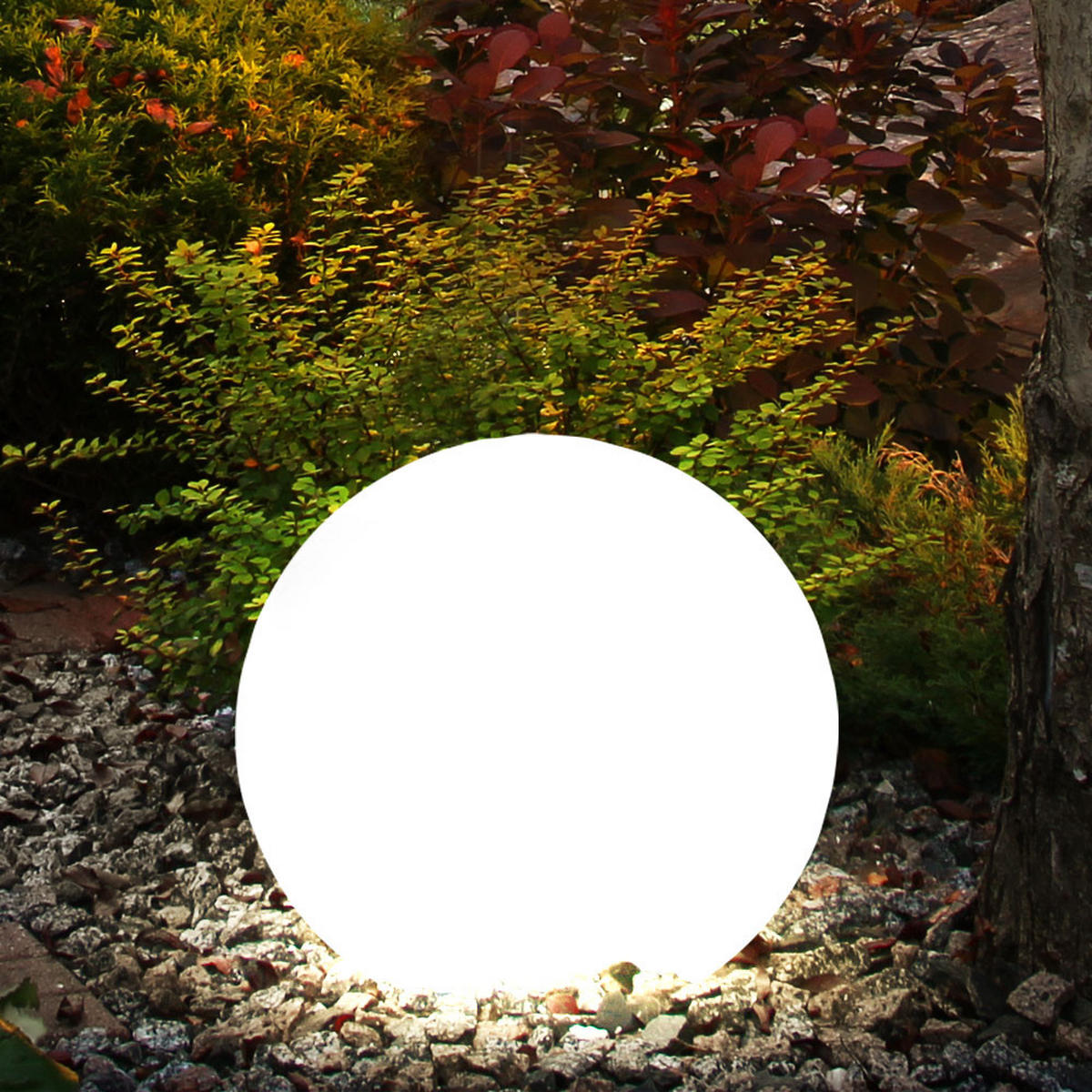 LED AUSSENLEUCHTE Solarkugeln Weiß - Weiß, Kunststoff (25/25/65cm)