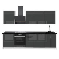 KÖK Fame-Line, Antracit högblank/Vit, 280 cm, AP Antracit - Vit/Svart högglans, Träbaserade material (280/206.8/60cm) - Vicco