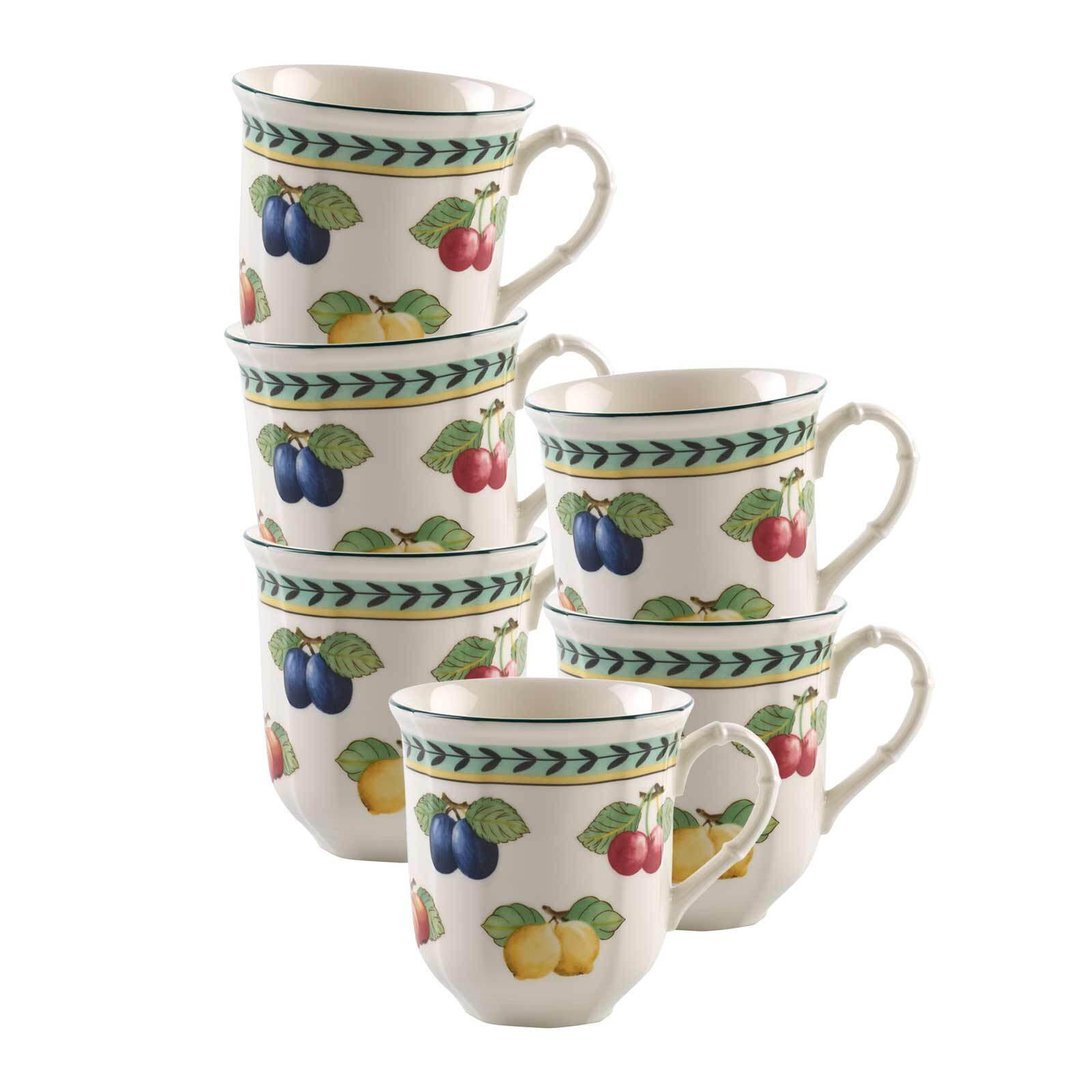 HENKELBECHER French Garden Fleurence bunt 380 ml 6er Set - Multicolor, Keramik (0.38L) - Villeroy & Boch