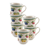 HENKELBECHER French Garden Fleurence bunt 380 ml 6er Set - Multicolor, Keramik (0.38L) - Villeroy & Boch