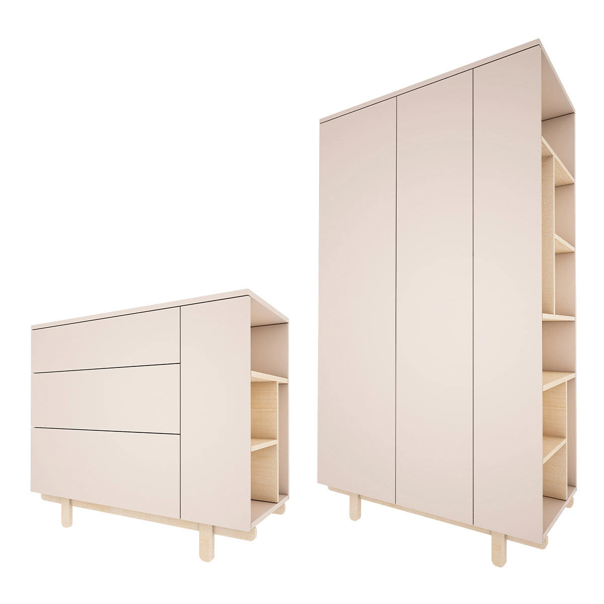 IZBA PRE BÁBÄTKO 2-dielny Romy Biela - biela, kompozitné drevo (115/92/53cm) - Petits-meubles