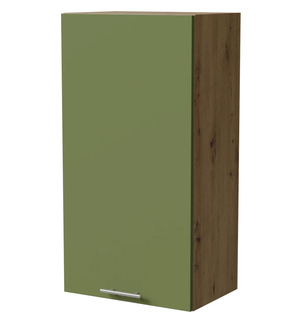 HÄNGESCHRANK Brerra W4/50 Eiche Artisan / RAL 6025 farngrün Matt 50 / 32,5 / 96cm - Eiche Artisan/Grün, Holz/Holzwerkstoff (50/96/32.5cm) - Feldmann-Wohnen