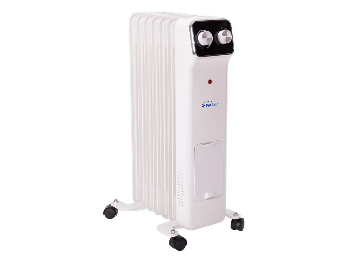 ÖLRADIATOR Weiß mit Rollen und 3 Leistungsstufen 1500 W - Weiß, Metall (31/62/15cm) - Purline