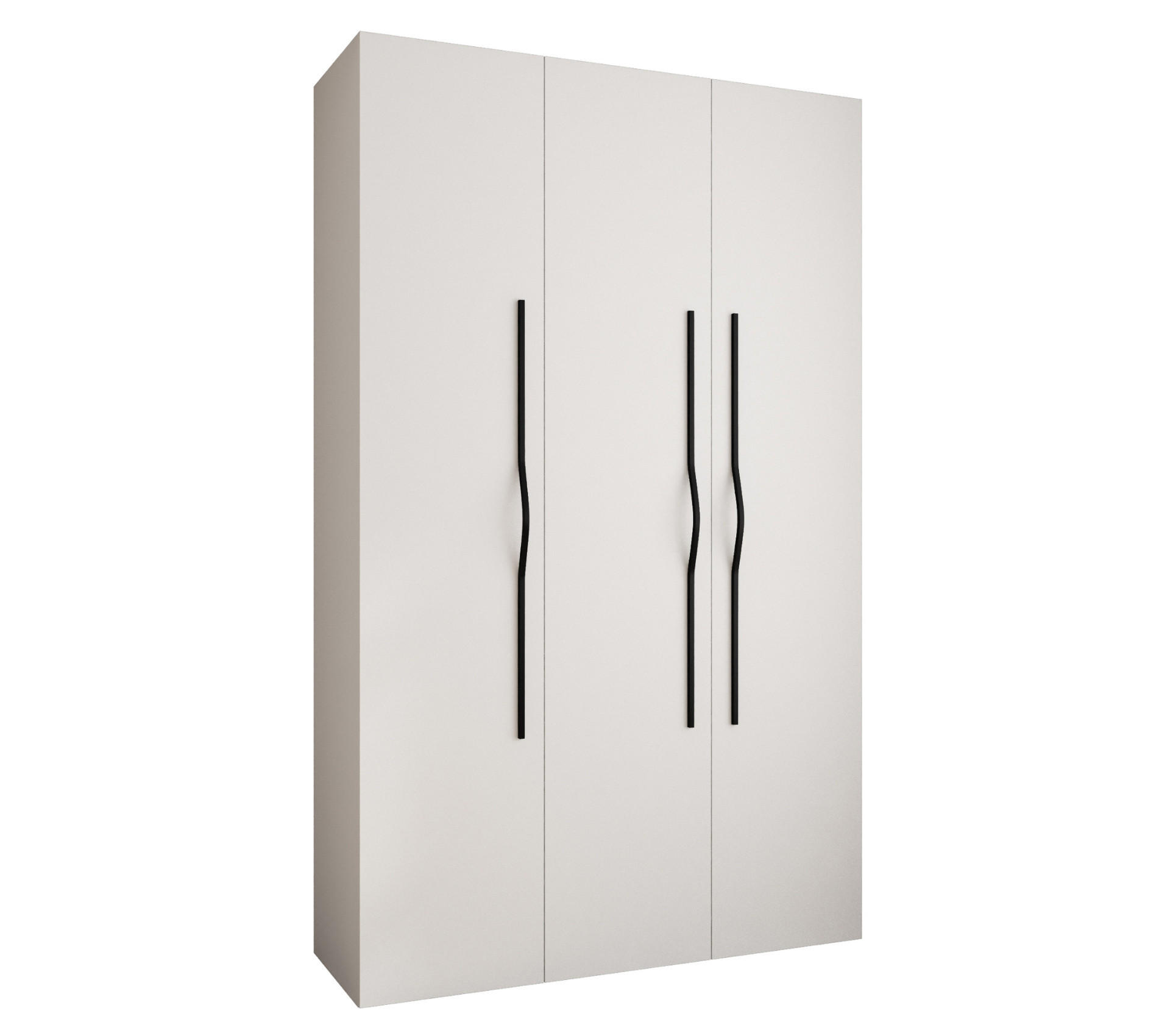 DREHTÜRENSCHRANK 245,5/150/50 3-türig - Schwarz/Weiß, Holz/Metall (150/245.5/50cm) - Abiks Möbel