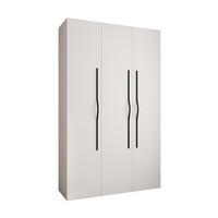 DREHTÜRENSCHRANK 245,5/150/50 3-türig - Schwarz/Weiß, Holz/Metall (150/245.5/50cm) - Abiks Möbel