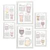 POSTER Set Mit 6 Biersorten Weiß Vollfarbige Illustrationen Von Kaffee & Getränken Im Werbetafel Illustrationen Für & Heim A3 & A4 Weißer Rahmen - Weiß, Papier (29/3cm) - Nacnic