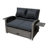 GARTENSOFA Kyoto Gartenliege - Grau, Kunststoff (117/93/74cm) - DELUKE