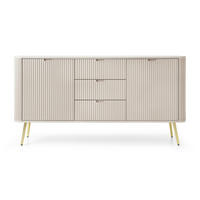 SIDEBOARD Zova Greige mit goldenen Beinen 168 cm - Taupe/Goldfarben, Holzwerkstoff/Metall (168/87/39cm) - Selsey