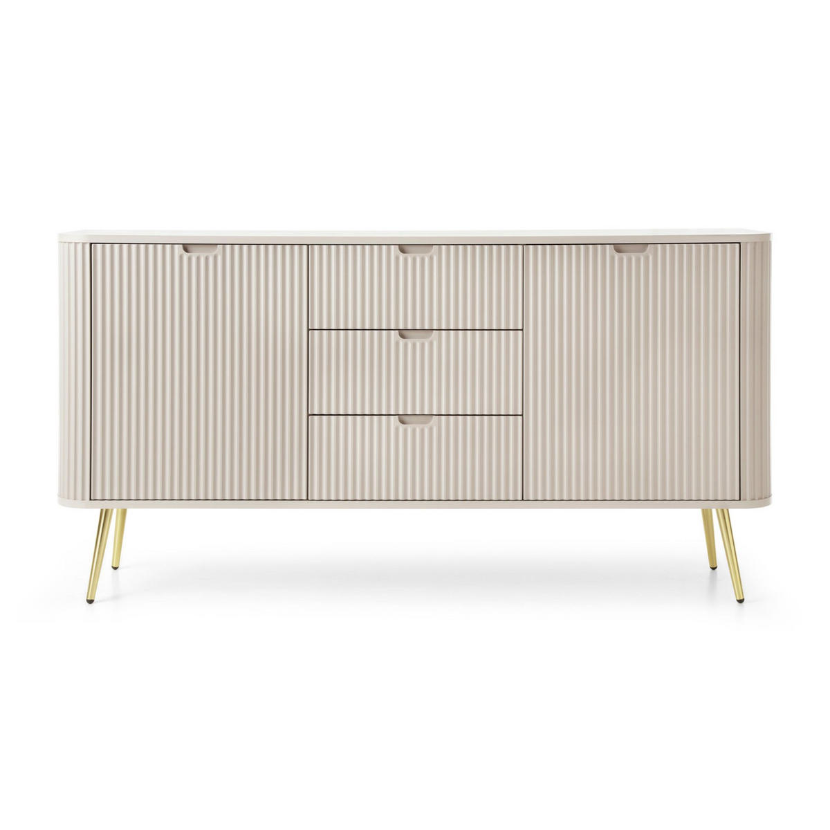 SIDEBOARD Zova Greige mit goldenen Beinen 168 cm - Taupe/Goldfarben, Holzwerkstoff/Metall (168/87/39cm) - Selsey