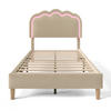 POLSTERBETT 90/190 cm in Beige Samt mit Lattenrost - Beige, Holz/Textil (90/190cm) - KOMHTOM