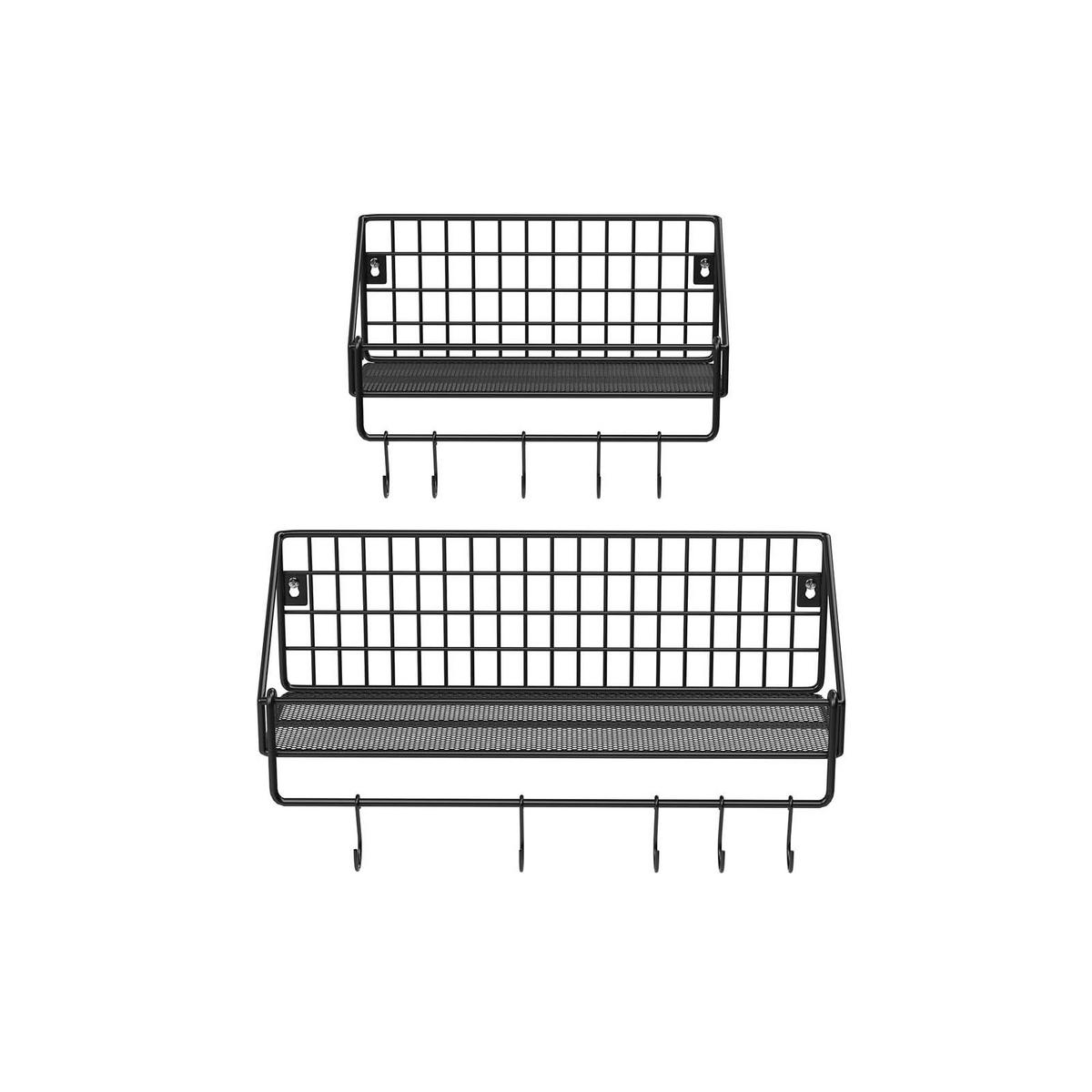 WANDREGAL 2ER-SET - Schwarz, Metall (12/13/30cm) - Hansiro
