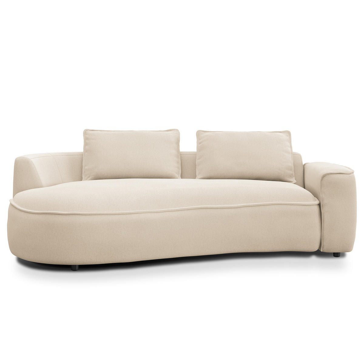 2,5-SITZER SOFA - Beige/Schwarz, Kunststoff/Textil (217/82/146cm) - home24