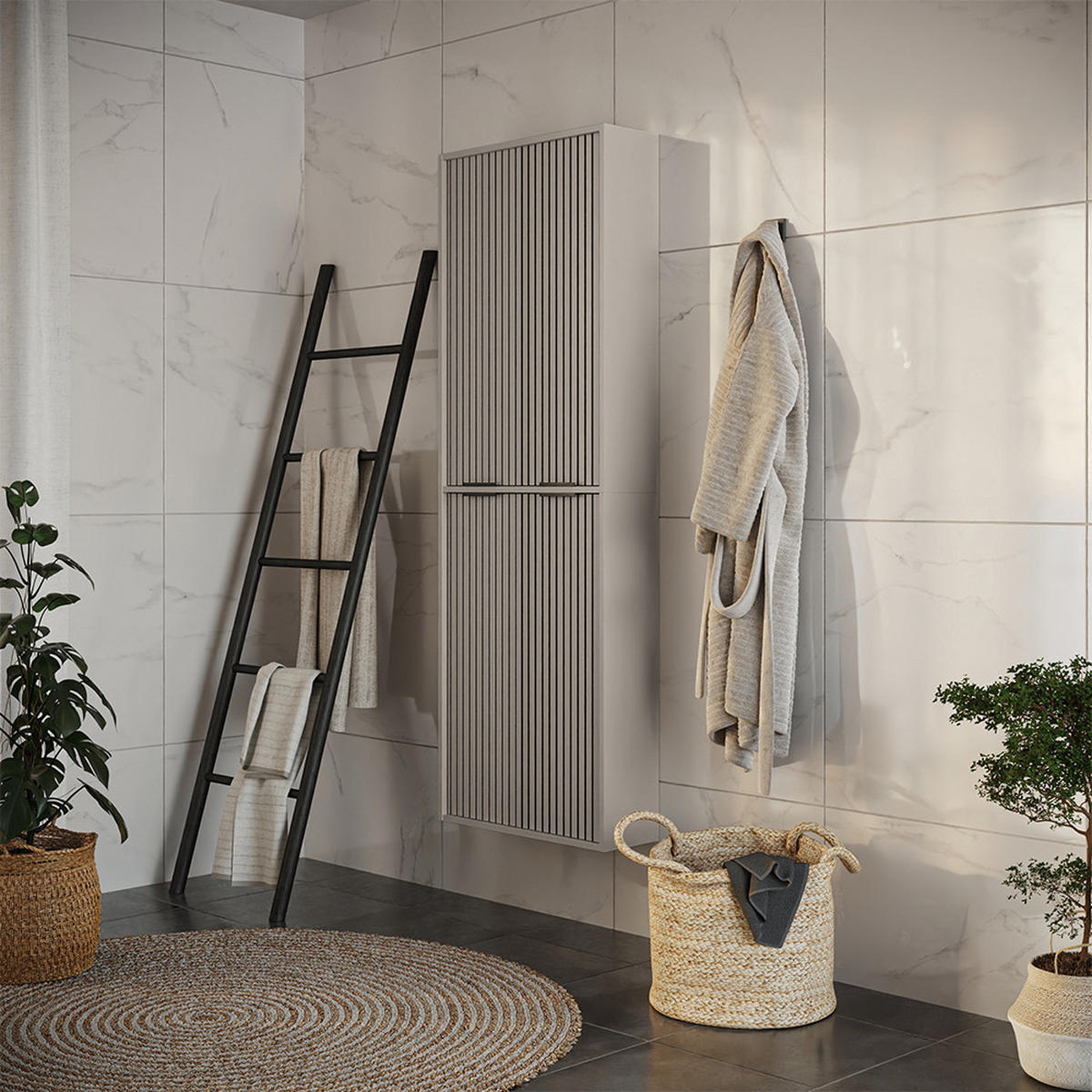 KOUPELNOVÁ SKŘÍŇKA Ruford Kašmír - kašmírová, kompozitní dřevo (60/176/20cm) - Vicco