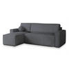 ECKSOFA RAVELO T Graphitfarben Kordstoff mit Schlaffunktion - Graphitfarben, Holz (240/140cm) - MASSENO