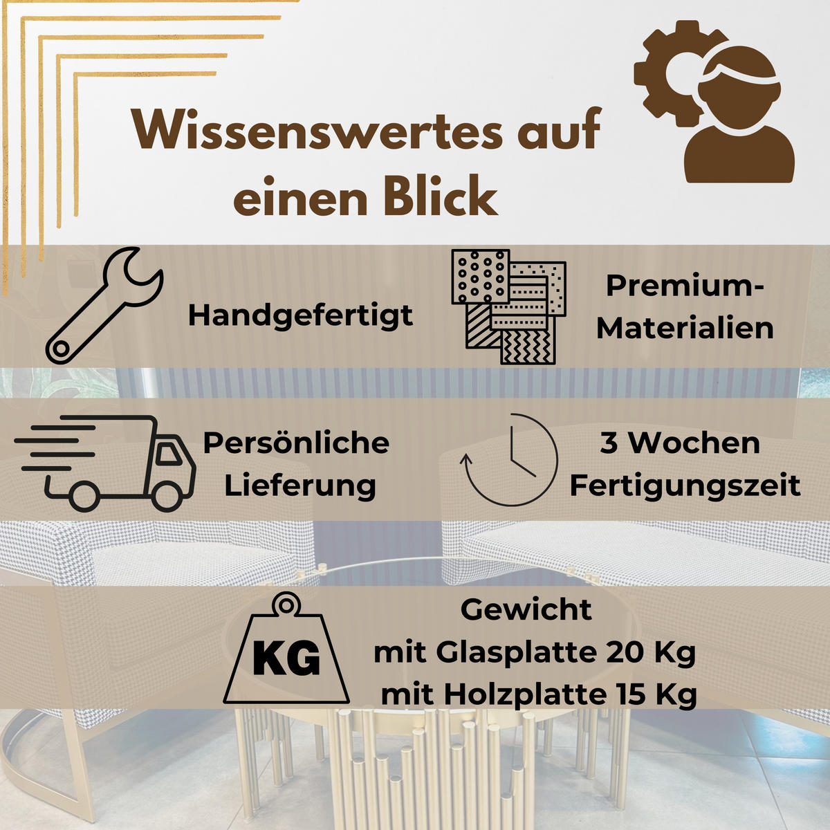 DESIGNER-COUCHTISCH Rund – Skulpturales Design trifft maßgefertigte Handwerkskunst - Goldfarben, Metall (91/91/45cm) - Fortisline