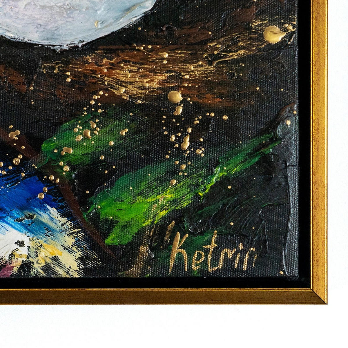 GEMÄLDE Pfingstrosen Schattenfugenrahmen Schwarz-Gold 140x70 cm - Schwarz Hochglanz, Holz (140/70cm) - YS-art gallery