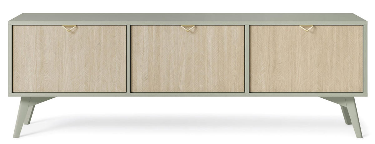 TV-SCHRANK - Abeto Grün RTV 158 - Eichefarben/Grün, Holz (158/52/38cm) - Möblo