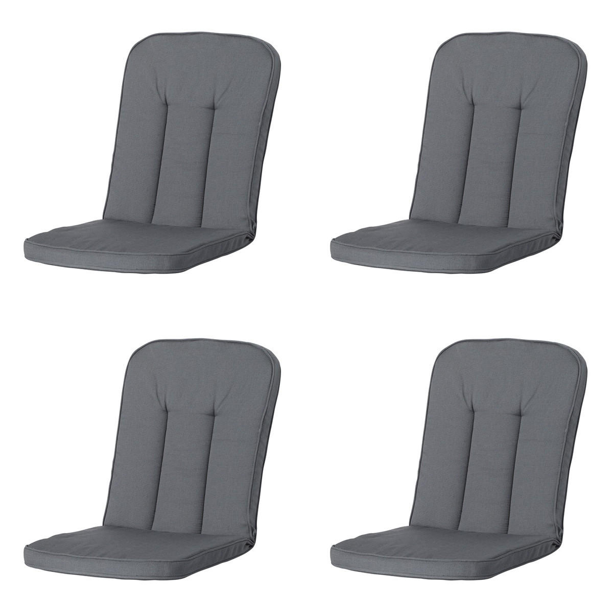 GARTENSTUHLKISSEN Rippe 100/48 cm 4er-Set - Grau, Textil (48/5/100cm) - Madison