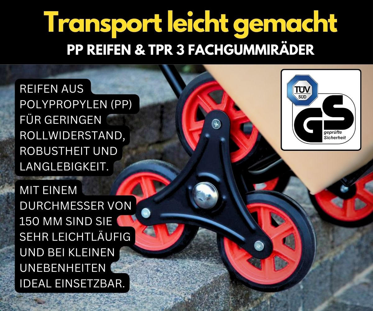 TREPPENSTEIGER Sackkarre Taurus 150 110x45x61cm Traglast 150kg Griff, Klappbar, Stahl Rot-Schwarz - Schwarz, Metall (61/45/110cm) - PROREGAL