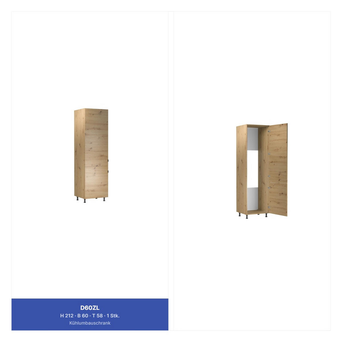 KÜCHENZEILE 300 cm - Langen KL29-M300 - in Artisan Eiche - Eiche Artisan, Holz (300/212/58cm)
