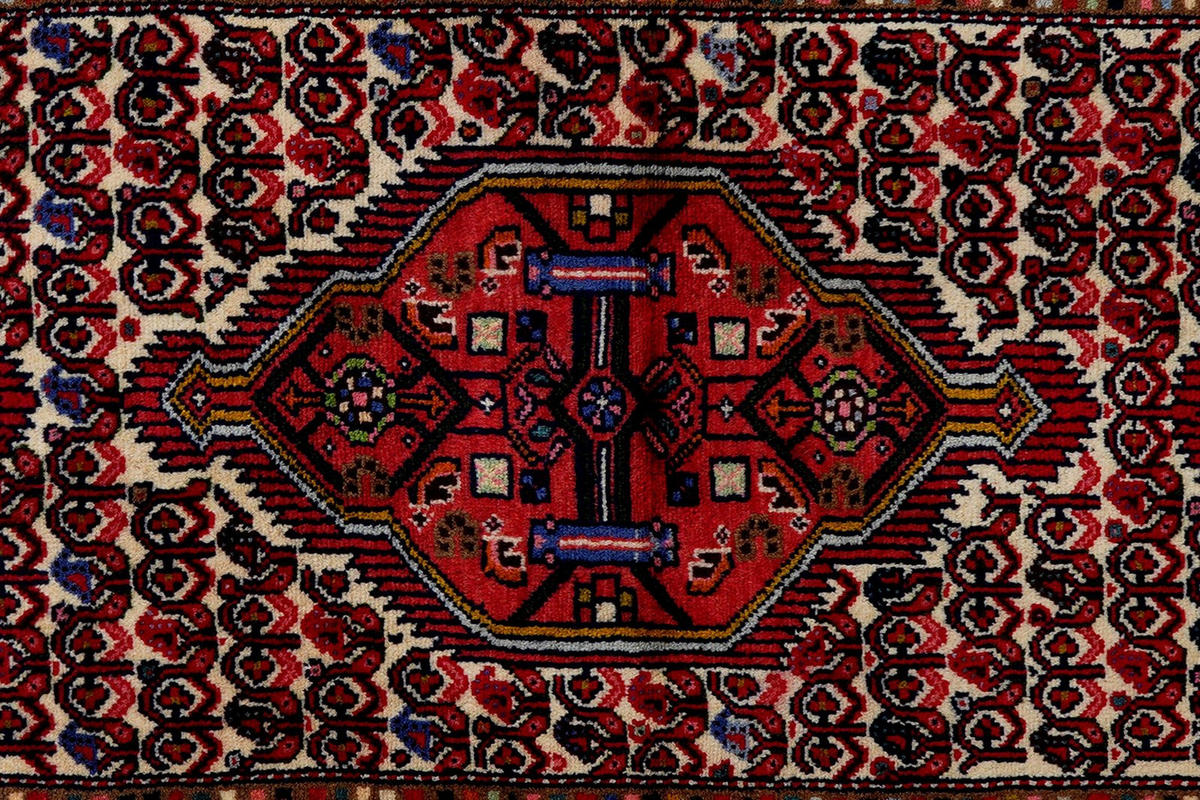 LÄUFER Orient handgeknüpft Assadabad Beige, Rot 290/79 cm Schurwolle - Beige/Rot, Textil (79/290cm) - Looma