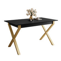 ESSTISCH ARTON GOLD II 140-195 cm für 6-8 Personen - Goldfarben/Schwarz, Holzwerkstoff/Metall (140/80/77cm) - Lookway