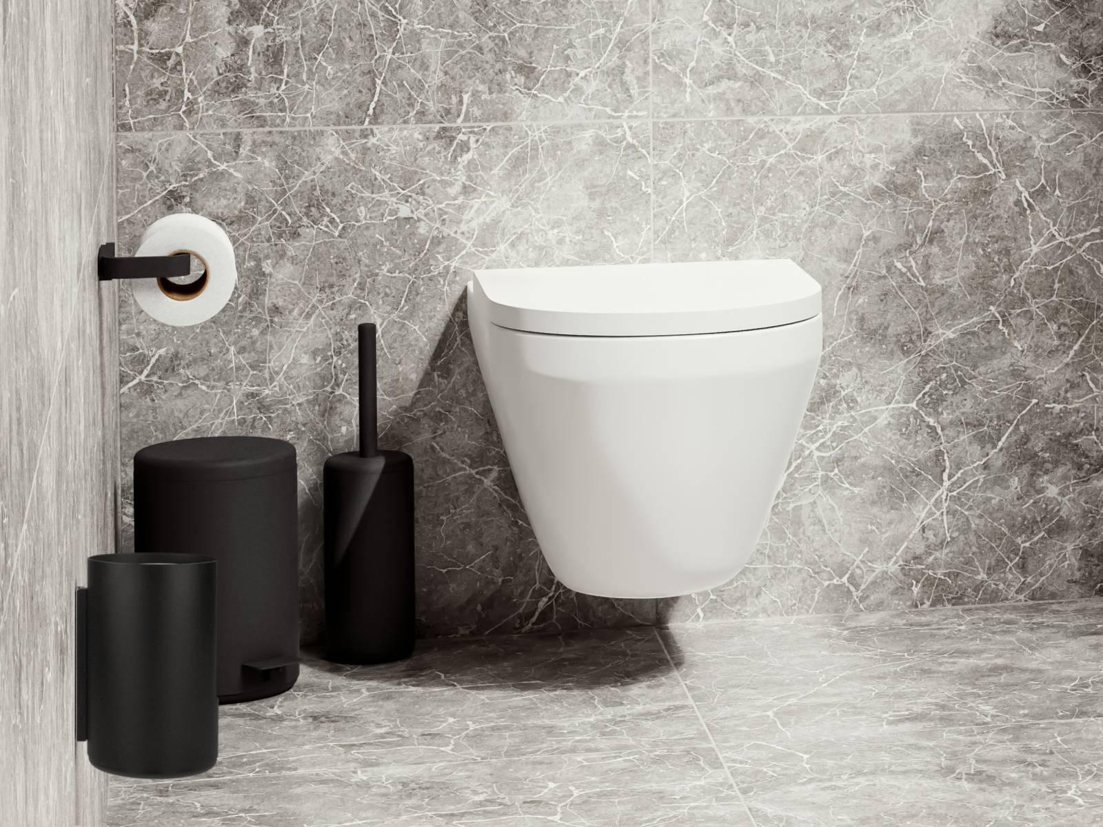 TOILETTENPAPIER-AUFBEWAHRUNG Rim schwarz wandhängend 13/21/13 cm - Schwarz, Metall (13/13/21cm) - Zone Denmark
