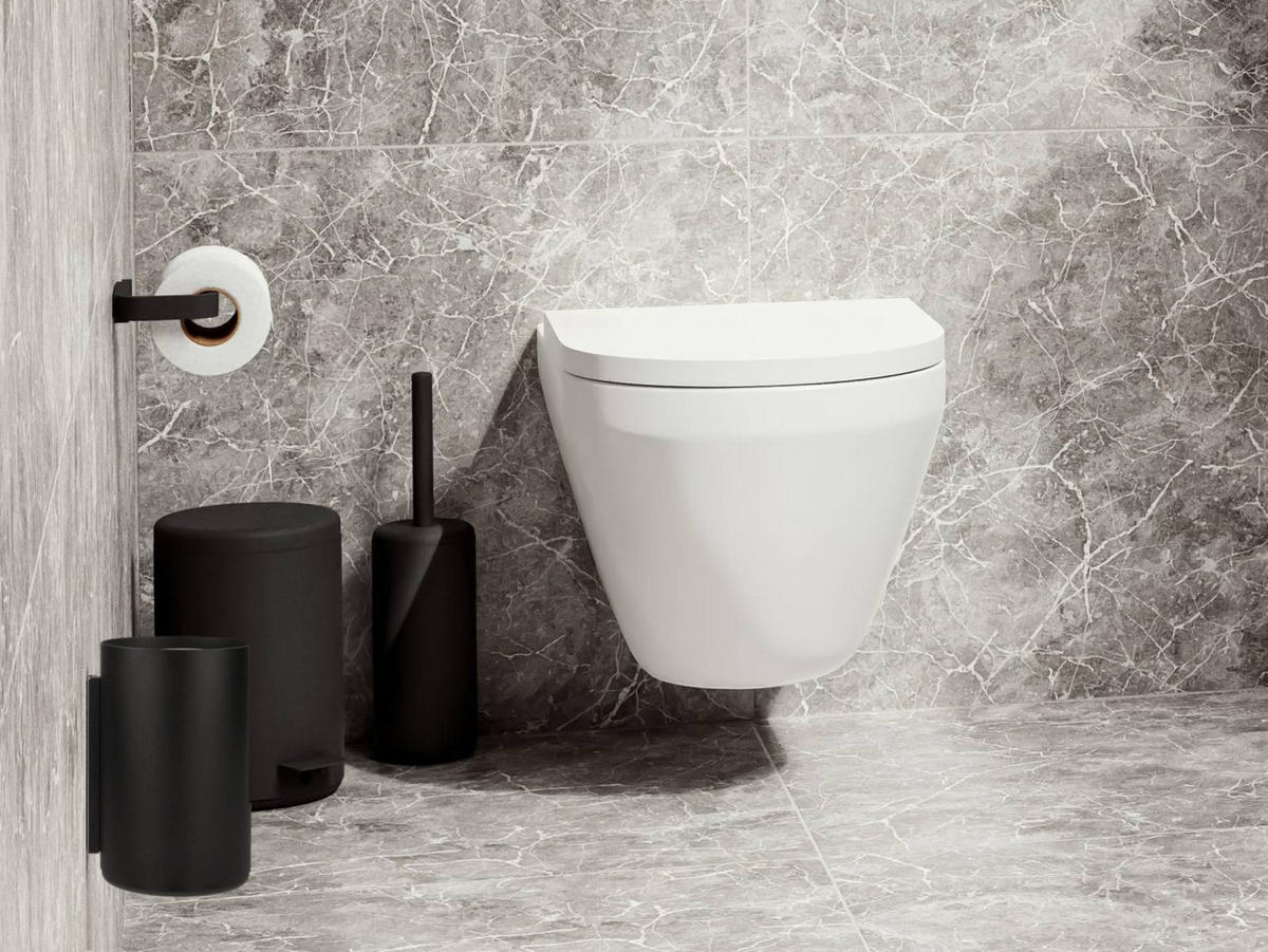 TOILETTENPAPIER-AUFBEWAHRUNG Rim schwarz wandhängend 13/21/13 cm - Schwarz, Metall (13/13/21cm) - Zone Denmark