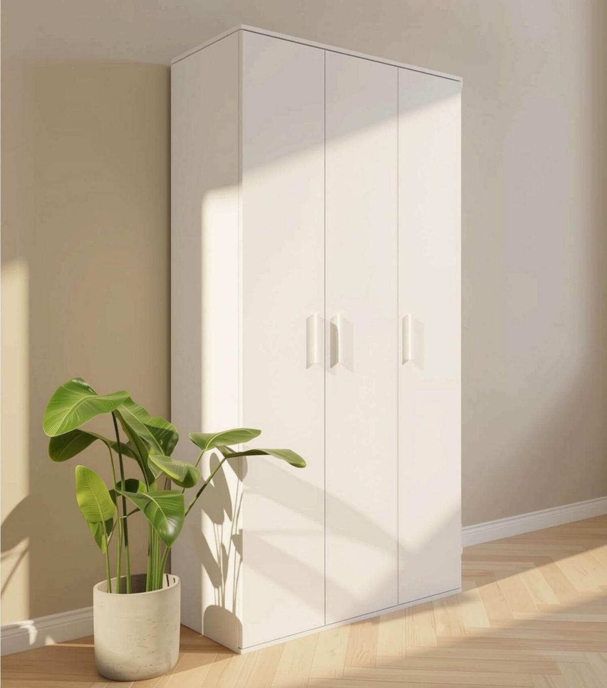 MEHRZWECKSCHRANK Trio - Weiß, Holzwerkstoff (89/180/34.5cm) - Mokebo