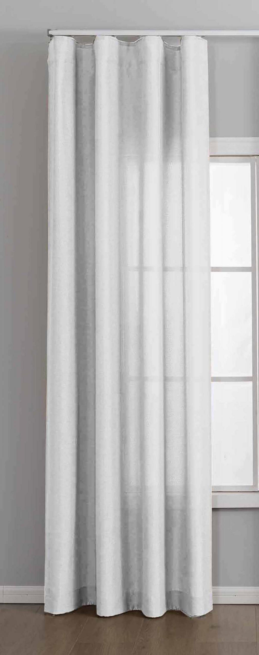 GARDINE Wellenvorhang Wien 245x145 cm Weiß - Weiß, Textil (145/245cm) - Gardinenbox