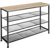 SCHUHREGAL Portsmouth,100 x 30,5 x 72,5 cm,Industrial Holz hell, Eiche Sonoma - Naturfarben, Metall (30.5/72.5/100cm) - tectake