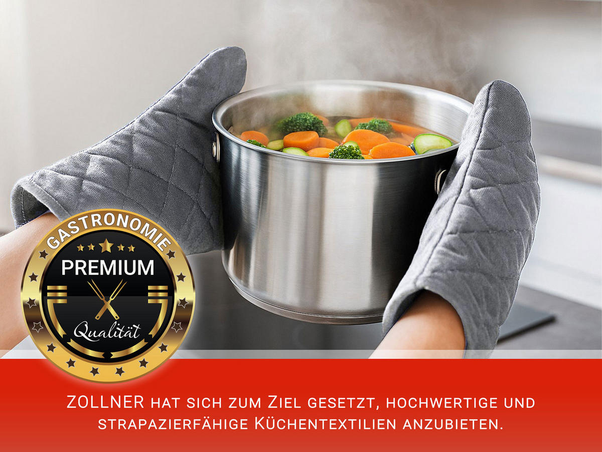 OFENHANDSCHUHE, 18x28 cm, 100% Baumwolle, Grau - Grau, Textil (18/28cm) - Zollner