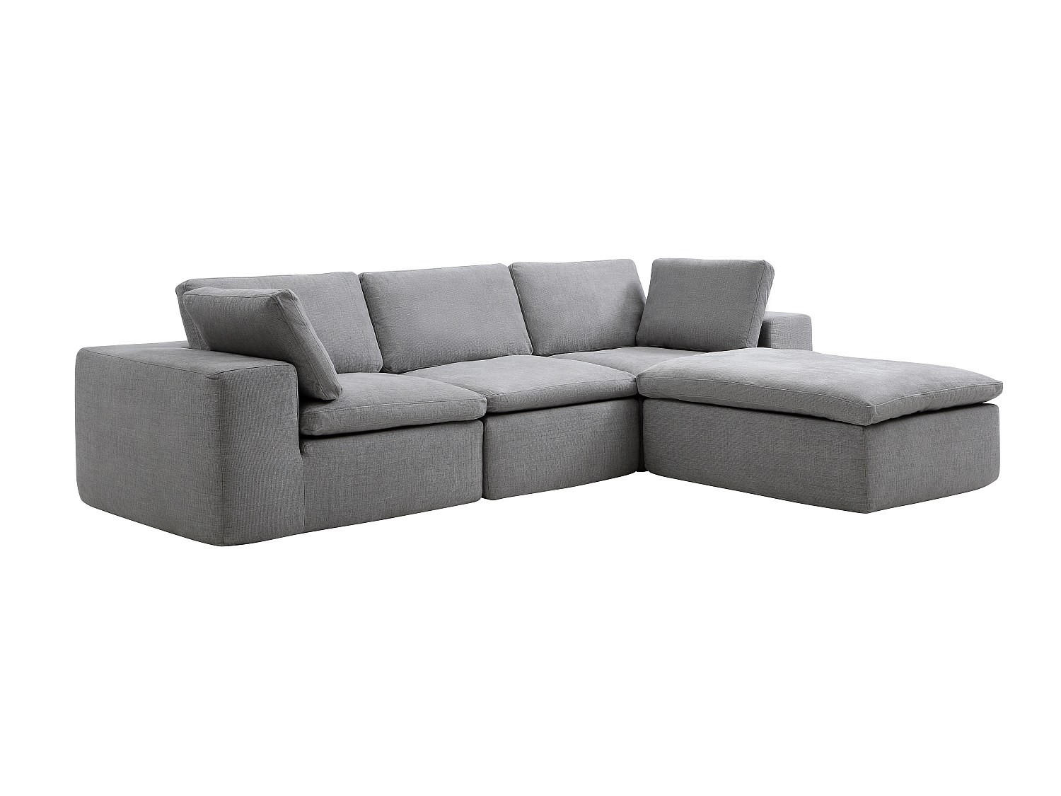 ECKSOFA modulbar - Stoff Grau - CORTOLINE - Grau, Textil (304/199cm) - Vente-Unique