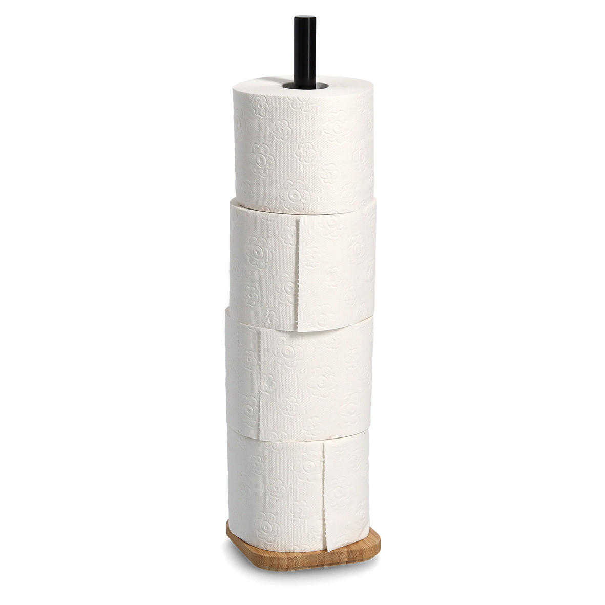 WC-ROLLENHALTER - Bambus / Schwarz - Naturfarben, Holz (9.5/35.5/9.5cm) - Zeller Present