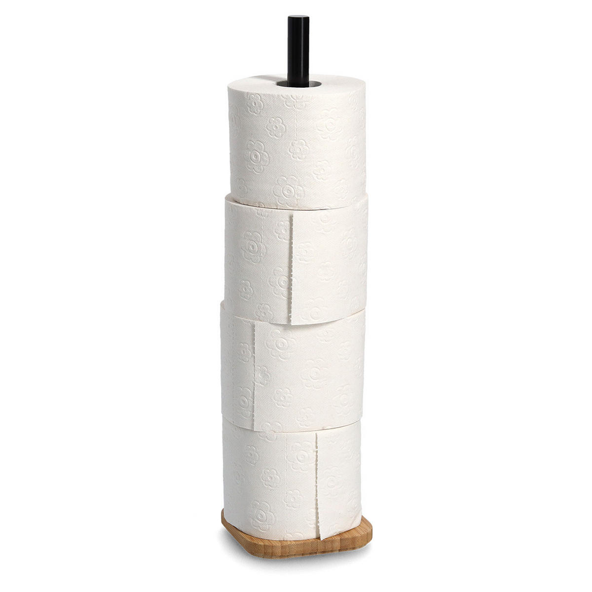 WC-ROLLENHALTER - Bambus / Schwarz - Naturfarben, Holz (9.5/35.5/9.5cm) - Zeller Present