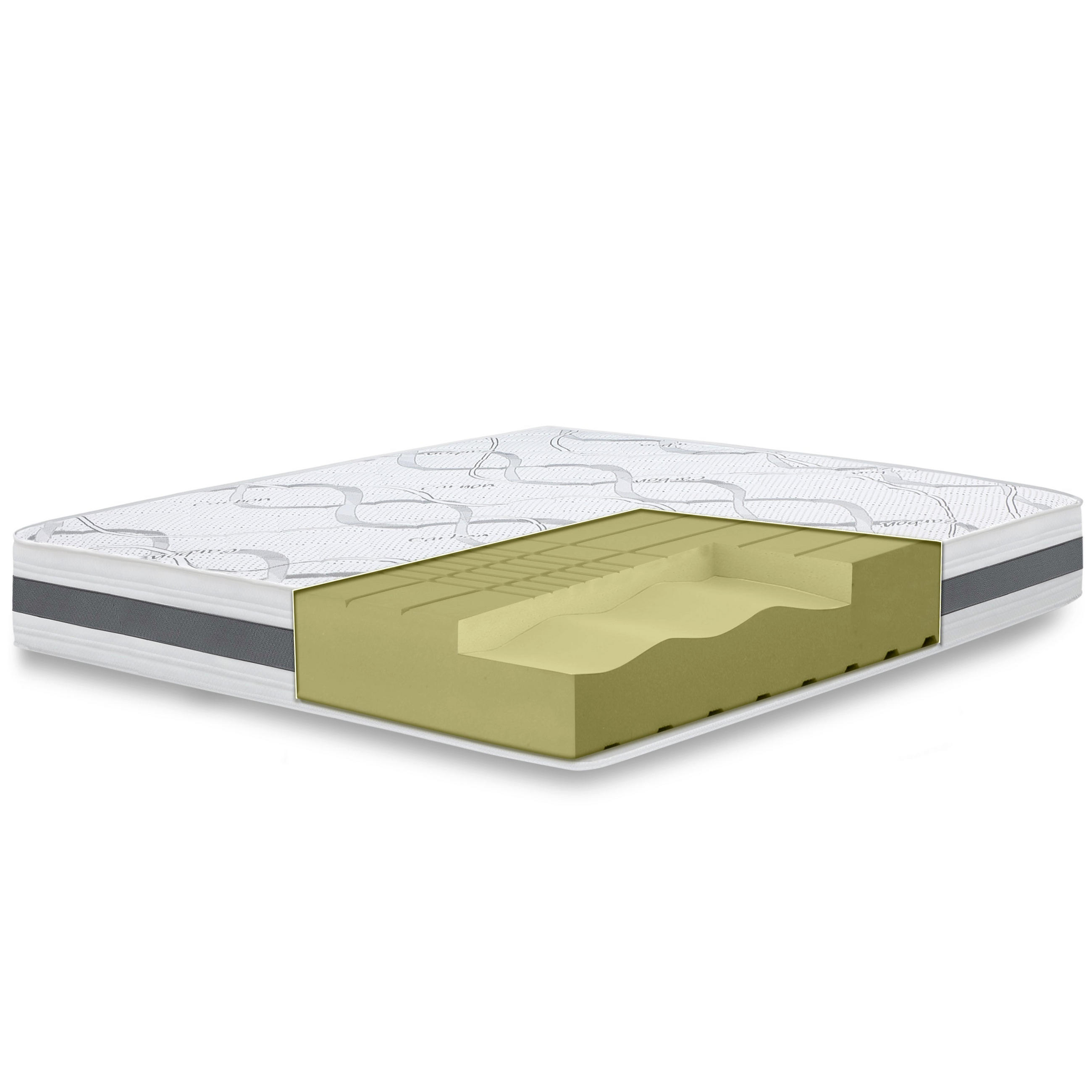 DOPPELMATRATZE King-Size 200x200 Memory | Premium Qualität | Höhe 20 cm - Weiß, Textil (200/200cm) - The White Stone