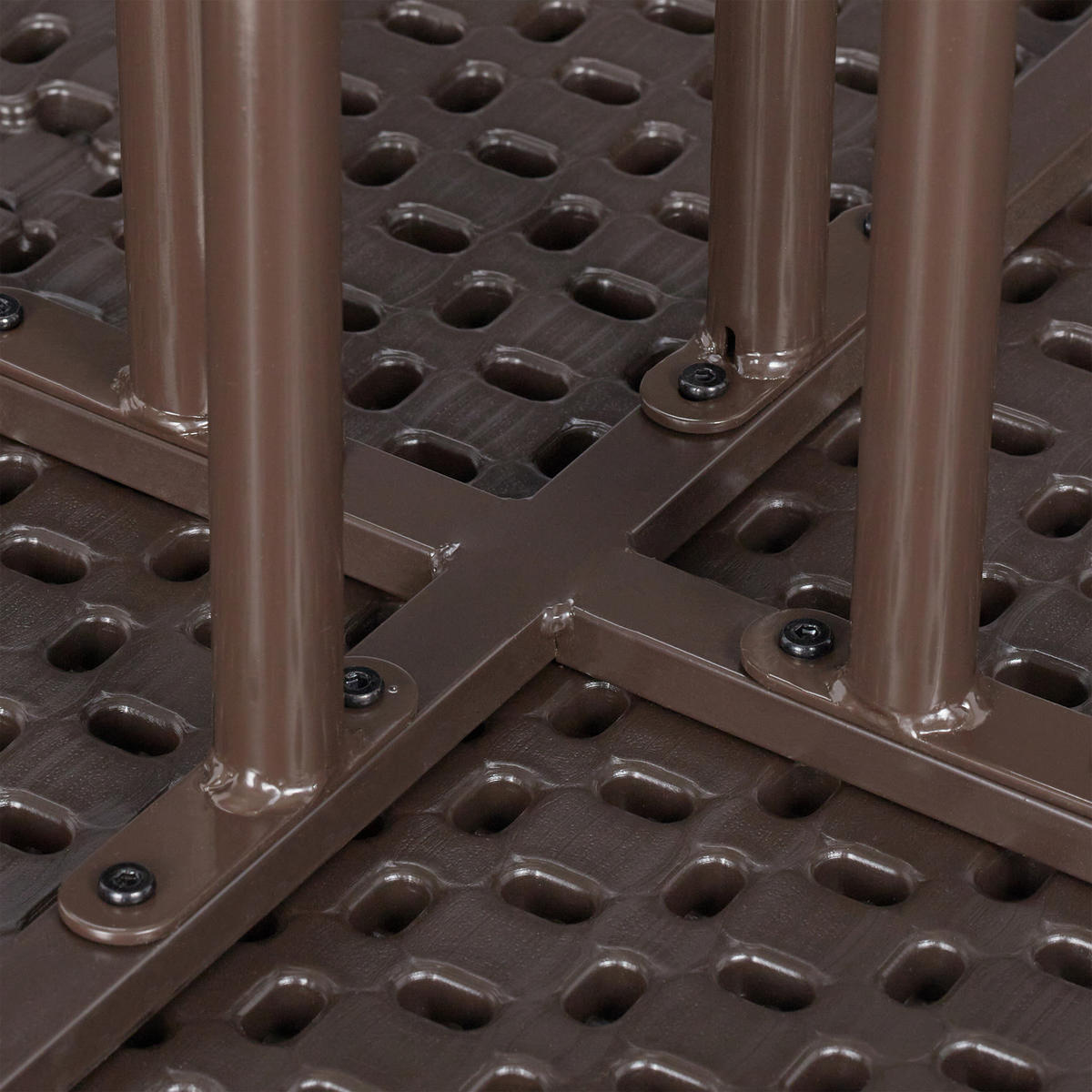 GARTENTISCH - Dunkelbraun, Kunststoff/Metall (60/60/74cm) - Relaxdays