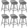 BARHOCKER 6er Set aus PP-Kunststoff, Grau - Schwarz/Grau, Kunststoff/Metall (44/84.5/47cm) - Woltu