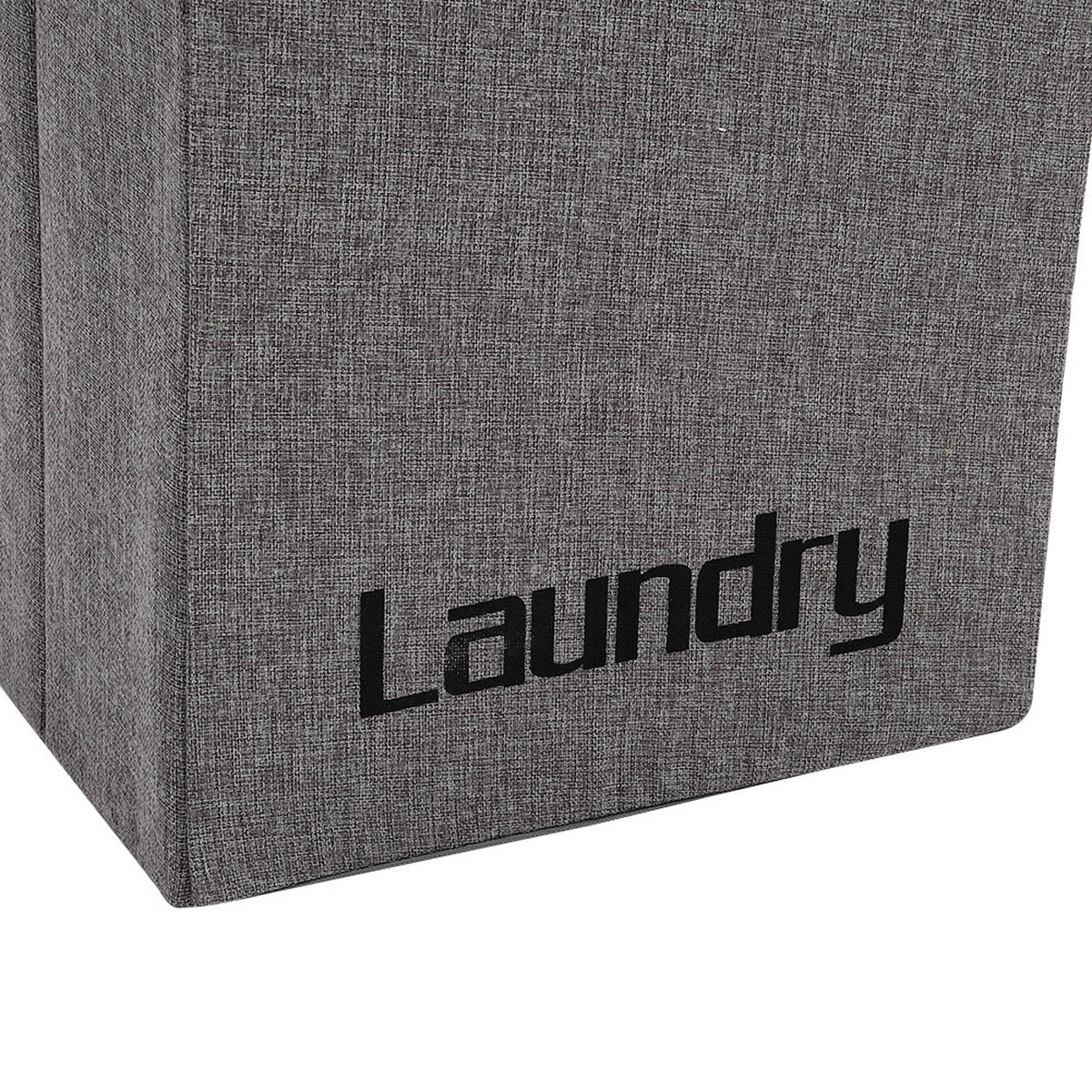 WÄSCHEKORB aus Leinen in Grau faltbar mit Deckel und Hanfseilgriffen Leicht zu transportieren Vielseitig einsetzbar 40 × 30 × 60 cm - Grau, Textil (30/60/40cm) - Livingandhome