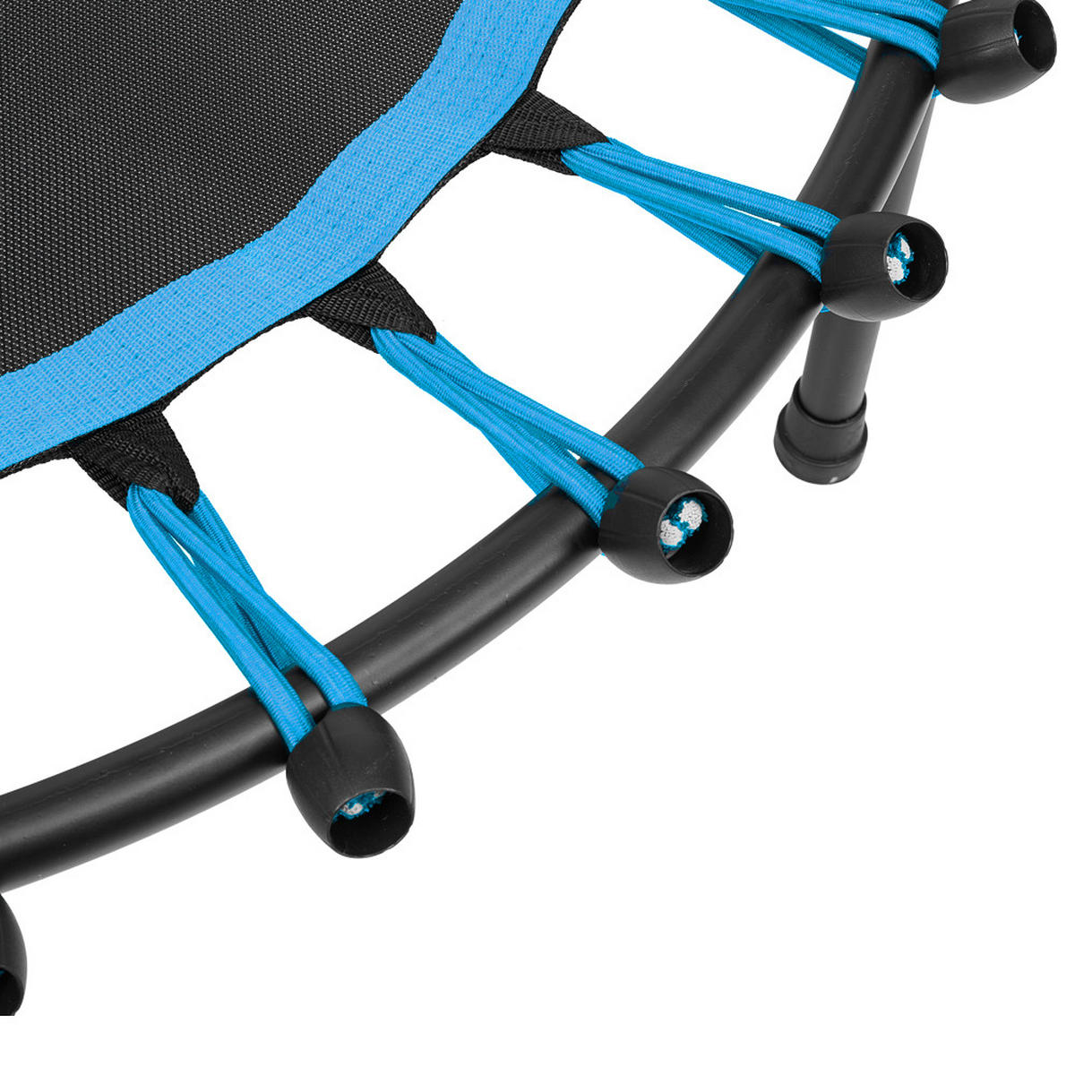 40-ZOLL-RUNDTRAMPOLIN mit Gummiseilen aus Stahl Oxford-Gewebe Gummiseile in Schwarz Blau Langlebig und sicher Stabil und leise 25 x 101 x 101cm - Blau, Metall (101/101cm) - Livingandhome