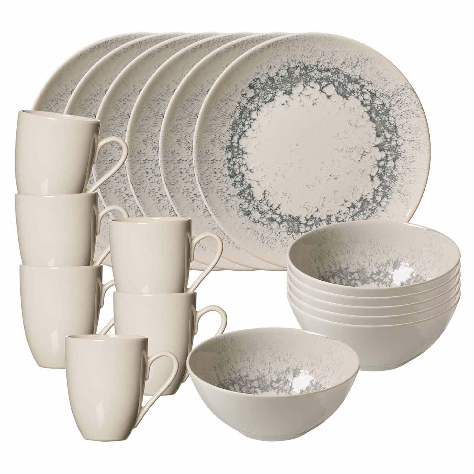 FRÜHSTÜCKS-SET Cecina Graphit 18er Set - Beige/Grau, Keramik (1/1/1cm) - Ritzenhoff Breker